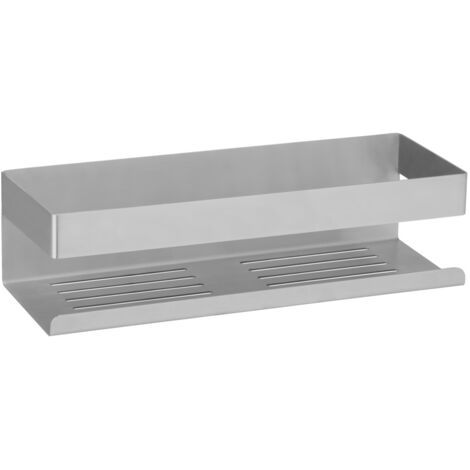 Étagère Genova, WENKO, Rangement salle de bain, accessoires de douche, Inox, 30x8x10,5 cm, Gris (1/5)