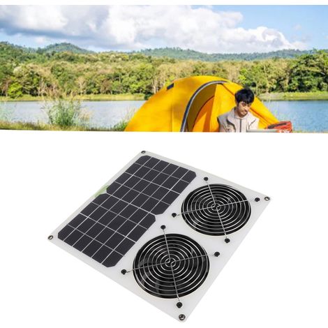 Panneau Solaire Ventilateur d'Extraction 100W Portable Double Ventilateur Étanche pour Camping-car Serre Animaux Maison-AUTRES (1/5)