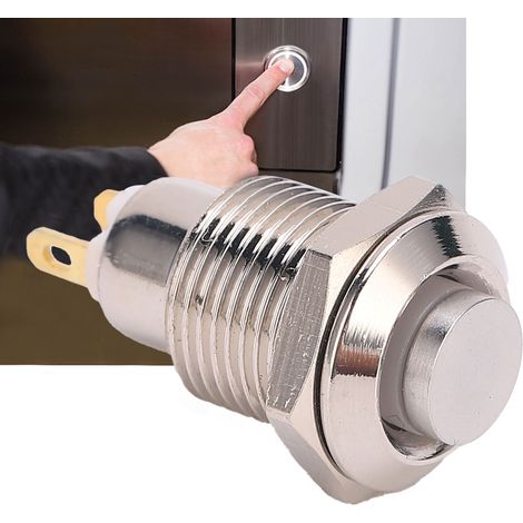 Interrupteur à bouton-poussoir métallique autobloquant de 10 mm, interrupteur miniature autobloquant à tête haute, interrupteur étanche, bouton de démarrage, 3 V (1/5)