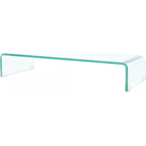 Pratico mobile porta TV/credenza di design per monitor da 70 cm vetro trasparente 2502255