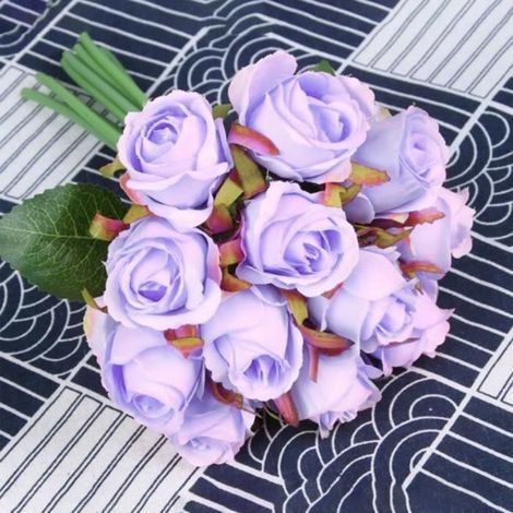 Fleurs artificielles rose Bouquet De Soie Fête De Mariage Décor À La Maison Beauté, Artificielle Rose Fleur Guirlande Décoration (1/3)