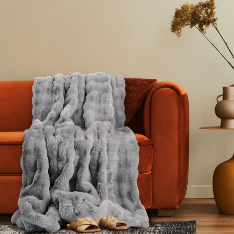 Paco Home Manta Decorativa De Salón Colcha De Sofá Manta Lavable Dormitorio Gris, 150x200cm
