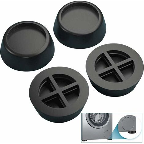 4 Rubber Feet for Washing Machine, Universal Washing Machine Pads Non-Slip and Shock Absorbing (6.5cm), Black (1/5)