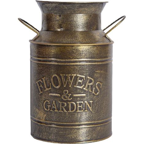 Vase À Fleur En Métal Fer Shabby Chic Pichet Vase Vintage Lait Galvanisé Peut Cruche Vase Rustique Fleur Récipient Seau Grand Galvanisé Vase Ferme English Seau Pot (1/5)