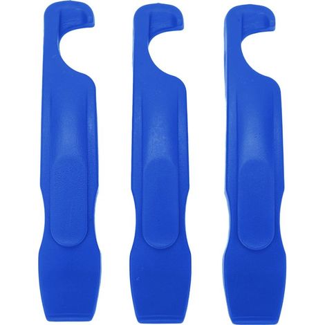 Lot de 3 leviers de pneu vélo en nylon, outil de réparation cyclisme, barre de démontage roue, bleu (1/5)