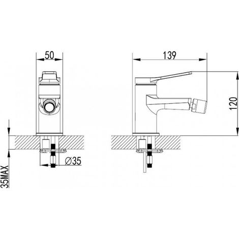 Mitigeur bidet ANDARE avec embout orientable-Chromé noir-5 ---Chromé noir