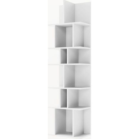 Selsey Bemmi – Wand- und Standregal mit asymmetrischen Fächern, Weiß, 180 × 50 cm (1/5)