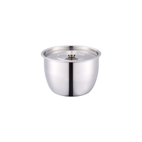 Ciotola in acciaio inox da 21 cm con coperchio, ideale per cuocere al forno, preparare i pasti e conservare gli alimenti. Lavabile in lavastoviglie. Colore argento. - Crezuo