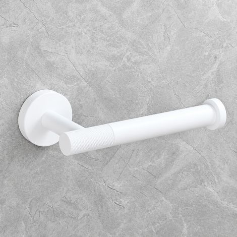 Porte-papier toilette mural en acier inoxydable blanc pour salle de bain et WC, 9,5 × 6,5 × 22,5 cm, 286 g – Livraison gratuite (1/4)