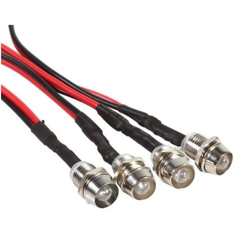 4 pezzi di luci LED indicatrici da 8 mm, luci di segnalazione, luci di avvertimento, lampadina LED per barca, auto, lampada pilota DC 12V (bianca)
