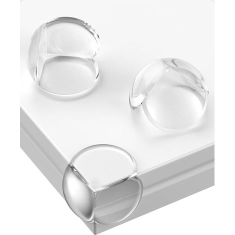 50 protectores de esquinas transparentes para mesa de bebé, protectores de esquinas para muebles de bebé. Redondos. (1/2)