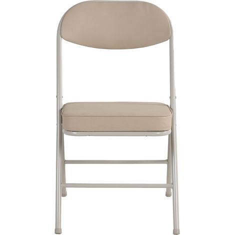 Lot de 4 chaises pliantes avec assise rembourrée confortable et cadre métallique robuste pour maison et bureau, capacité 100 kg, montage non requis. (1/5)