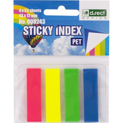 Pestañas de índice de PET 43x12mm 35 unidades a'4 ECO 30 unidades