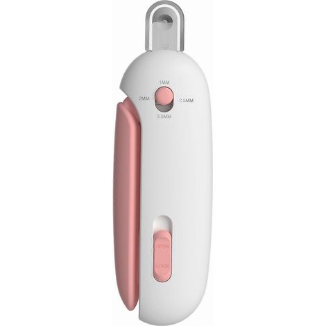 Coupe-griffes professionnel pour chat avec rangement intégré pour les débris et protection anti-éclaboussures, pour une utilisation à domicile (rose). (1/5)