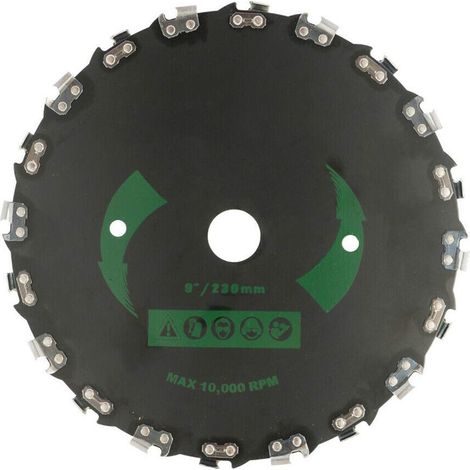 Trimmer Head - 230 mm - Acier Trempé - Pour Débroussailleuses à Essence 30 cc Et Plus - 10000 Tr/Min - 1 Pièce (1/5)