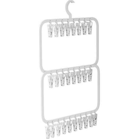 Égouttoir avec Clips,Égouttoir à Chaussettes avec Clips,Cintre de séchage de tissu pour bébé Séchoir à vêtements Portable coupevent, cintre antigoutte à linge, pinces à linge, chaussettes, chapeau (1/5)