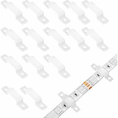 LED-Streifen-Befestigungsclip – 10 mm – Silikon – Wasserdicht – Temperaturbereich: -20 bis 60 °C – Packung mit 100 Stück (1/5)