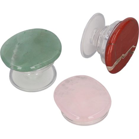 Set mit 3 Handygriffen aus Stein, rutschfest, platzsparend, leuchtende Farben, Ständer und Handyhalterung, ideales Geschenk für die Feiertage (1/5)