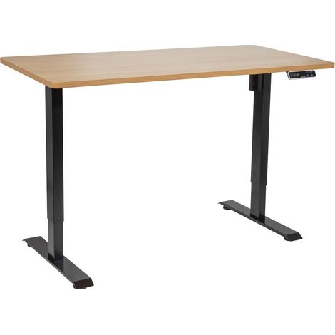 Dellonda DH41 Oak Electric Adjustable-Height Standing Desk with Memory, Quiet & Fast 1400 x 700mm
