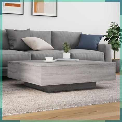 836600 Table basse sonoma gris 100x100x31 cm bois d'ingénierie (1/5)