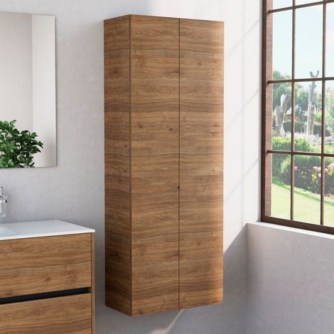 Inda - Colonna bagno con 2 ante e 4 ripiani 60x160 cm - Rovere (1/3)