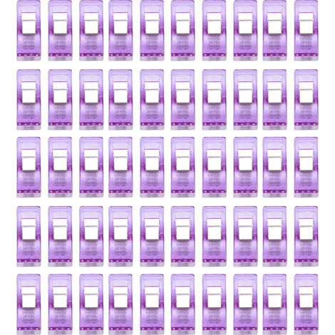 Pinces en plastique violet pour couture, séchage et fixation - Clip de positionnement coloré (1/5)