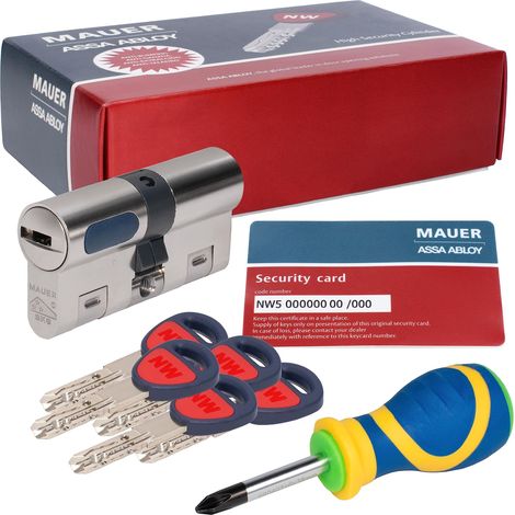 Bombin de sécurité 36 x 36 Double EMBRAYAGE Couleur Nickel + tournevis, Cylindre Bombe Renforcée Anti-Impressioning Anti-Cassure Anti-Bumping Anti-Perceuse Came Anti-Extraction Serrure (1/5)