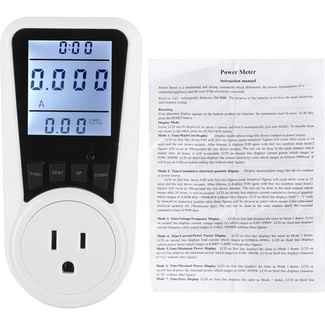 Compteur de consommation électrique pour appareils basse et moyenne tension (prise américaine, 110-130 V CA)-AquaForge (1/5)