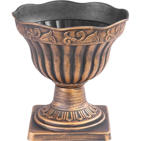 Blumentopf Strend Pro Antik, mit Untersetzer, 30x30 cm, goldfarben, Metallic-Effekt