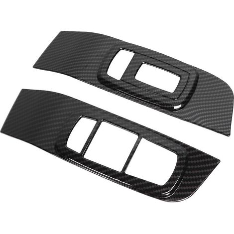 2 pièces de cadre de panneau d'interrupteur de fenêtre style fibre de carbone, adaptations de voiture, remplacement pour Dodge Challenger 2015-2021 (1/5)