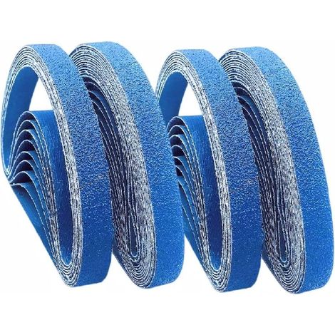 Bandes abrasives corindon zirconium 13x457 mm, grain 80 - Lot de 20 - Compatibles Black & Decker - Ponçage métal, bois, élimination rouille et peinture