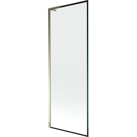 Mexen Next L schermo per vasca da bagno a 1 anta 70 x 150 cm, cornice nera, dorato - 895-070-000-03-70-50 (1/5)