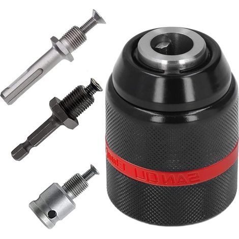 Adaptateur Mandrin Visseuse, Adaptateur de mandrin de perçage sans clé, Mandrin Perceuse, 1/2-20 UNF Mandrin, 1.5-13mm Mandrin de Perçage, pour Clé et Perceuse Électriques (1/4)