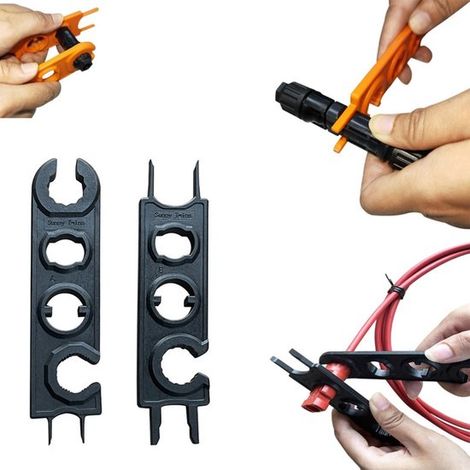 2 llaves para paneles solares, Herramienta MC4 para cables de paneles solares, Amoladora para acoplamientos rápidos y enchufes, 14,35 cm (1/5)
