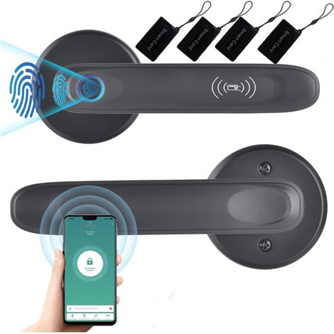 Serrure de Porte Intelligente Serrure Intelligente Porte électronique Empreinte Digitale Tuya Automatique Deabolt IC Carte Porte biométrique étanche sans Fil Anti-vol (1/5)
