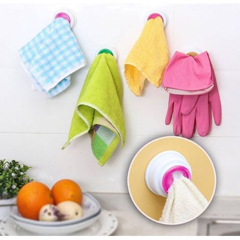 Pince à serviette de nettoyage, support pour gant de toilette, crochet pour cuisine, salle de bain, toilettes (1/5)