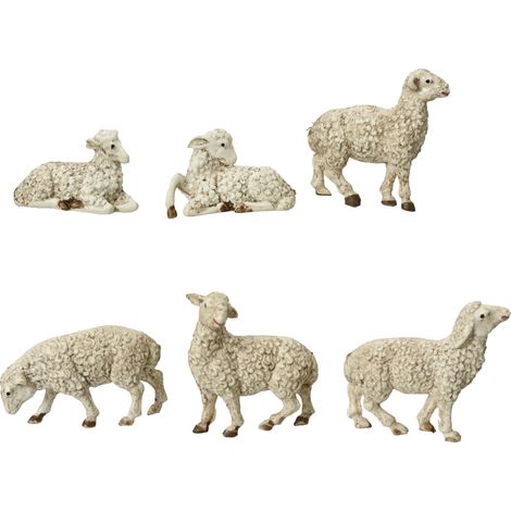 KSD Dekofigur Schaf-Set 10 x 2 x 12 cm cremeweiß