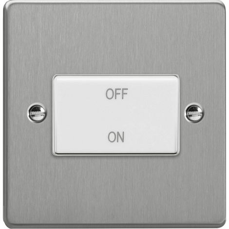 Varilight 10A 3-Pole Fan Isolating Switch Brushed Silver Domestic Isolator