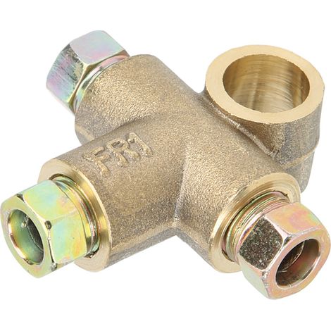 3-Wege-Brems-T-Stück, 3 Außenmuttern, kurze M10-Verschraubung, 3/16 Zoll 10 mm Schlauch (1/5)