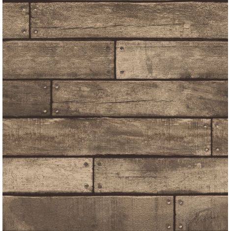 Fine Decor Brown Wooden Plank Realistic Wood Design 3D Effect Wallpaper (1/4)
