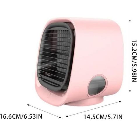 1 Climatiseur portable,Refroidisseur d'air,3 vitesses ventilateur,Veilleuse intégrée,Pour chambre bureau voyage (1/4)