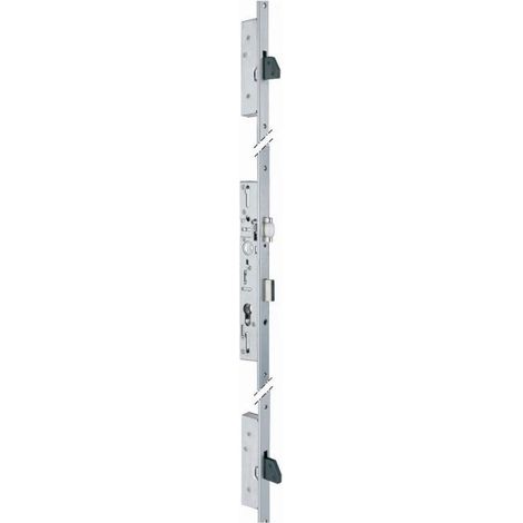 Serrure à larder 3 points à tétière filante axe 26 mm - Pênes dormants et rouleau 6374