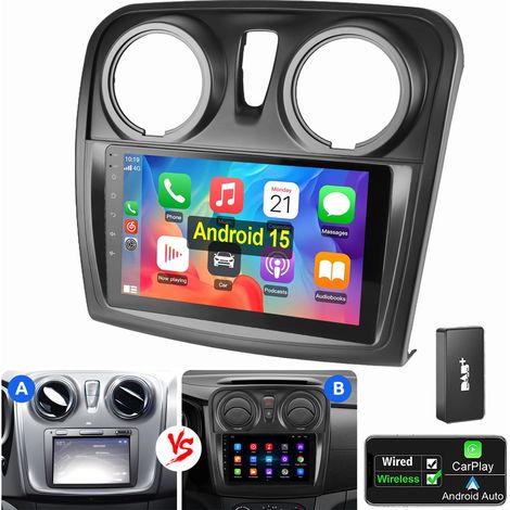Autoradio 9" Android 15 Carplay pour Lada Renault Dacia Logan 2 Sandero GPS WiFi 2+64G DAB
