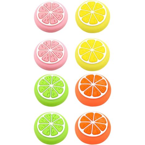 Capuchons de Joystick en Silicone Fruit Citron 8pcs Antidérapants et Faciles à Nettoyer pour Accessoires Gamer et Poignée de Pouce de Gaming Couleur Aléatoire (1/5)