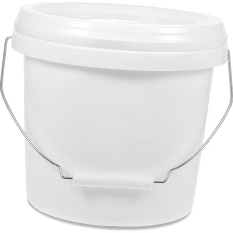 Seau de Peinture Blanc Abs Poignée, 1 Gallon, Couvercle Récipient de 5 L, Plastique Abs, Léger et Facile à Ranger, Usage Polyvalent (1/5)