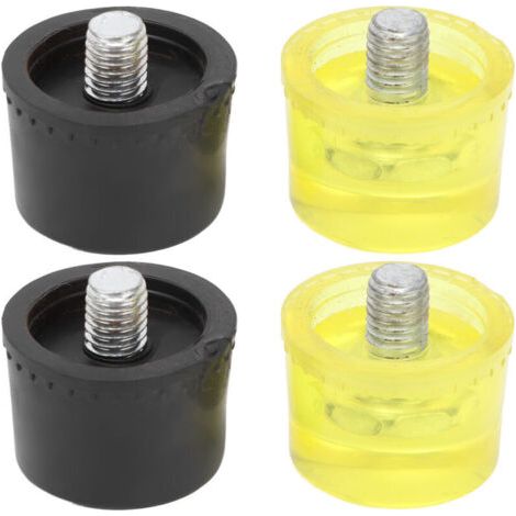 2 Pièces Tête de Marteau en Caoutchouc de Rechange, Accessoires Maillet Jaune et Noir, Diamètre 25mm (1/5)