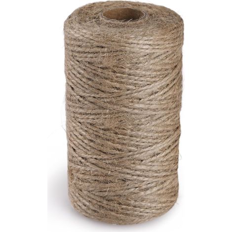 Ficelle de Jute 100m, Corde de Chanvre à 3 Brins - 2 mm, Ficelle Epaisse Brun Naturel, Ficelle de Boucherie en Coton de Qualité Alimentaire pour Jardinage, Bricolage, DIY et l'emballage Cadeau (1/5)