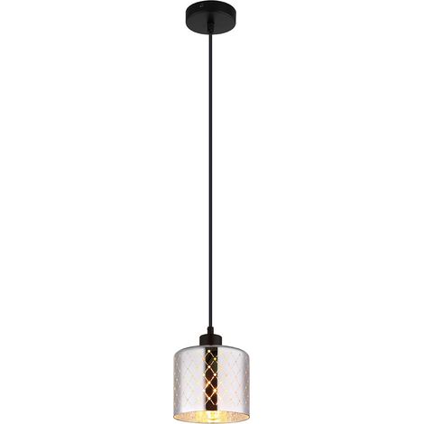 Hängelampe Esstischleuchte Pendellampe Glas verchromt Wohnzimmerlampe H 120 cm
