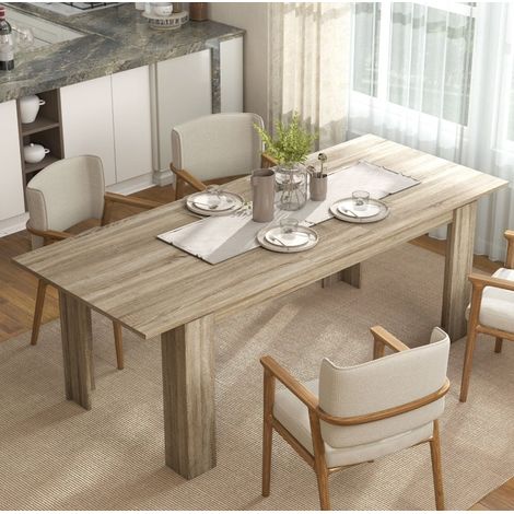 Table à manger extensible 180/220/260x90x76,6 cm chêne en bois avec mécanisme papillon (1/5)