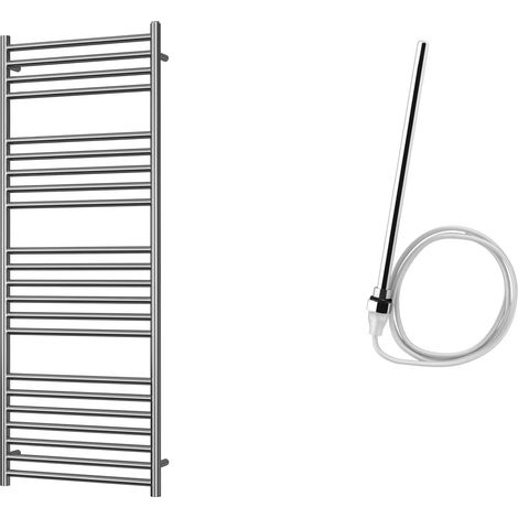 Aston - Stainless Steel Electric Towel Rail H1400mm x W500mm Straight 400w Standard (1/2)
